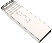Usb flash накопитель Borofone BUD1 64Gb (серебристый) - 