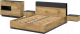 Миниатюра изображения товара Комплект мебели для спальни Интерлиния Quartz-15 (дуб нокс/черный)