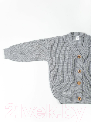 Кардиган детский Amarobaby Knit / AB-OD21-KNIT19/11-128 (серый, р. 128)