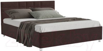 Двуспальная кровать Mebel-Ars Нью-Йорк 160 (велюр шоколад/НВ-178/16)