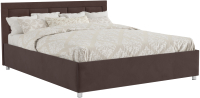 Двуспальная кровать Mebel-Ars Версаль 160 (велюр молочный шоколад/НВ-178/13) - 