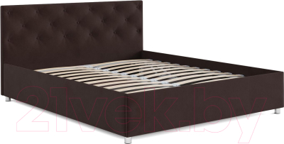 Двуспальная кровать Mebel-Ars Классик 160 (велюр шоколад/НВ-178/16)