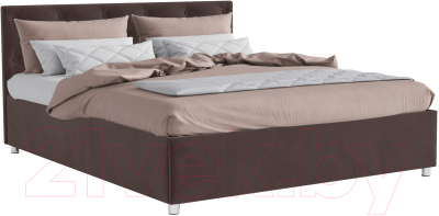 Двуспальная кровать Mebel-Ars Классик 160 (велюр молочный шоколад/НВ-178/13)