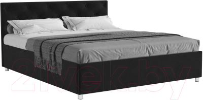 Двуспальная кровать Mebel-Ars Классик 160 (велюр черный/НВ-178/17)