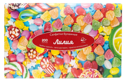 Изображение товара Бумажные салфетки Лилия Универсальные Non-Stop в коробке (200шт)