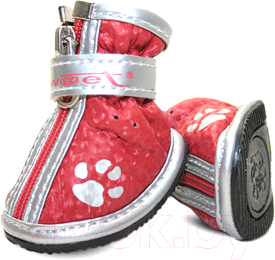 Ботинки для собак Triol YXS087-0 / 12241081 (красный с лапками)