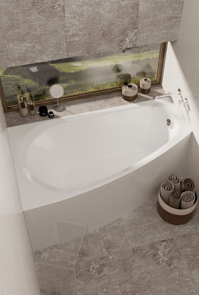 Купить Ванна акриловая Alba Spa Baline Asymmetric 150x90 L  