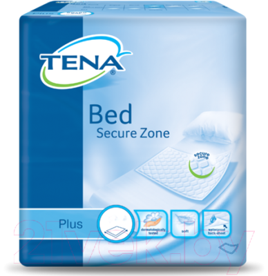 Набор пеленок одноразовых впитывающих Tena Bed Plus Secure Zone 60x60 (30шт)