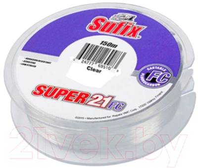 Леска флюорокарбоновая Sufix Super 21 Fluorocarbon 0.20мм / DS1IN022524B2S (150м, прозрачный)