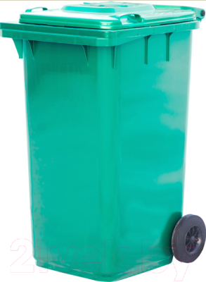 Контейнер для мусора Эдванс 240л, с крышкой (пластик, светло-зеленый)