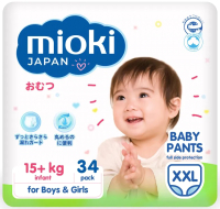 Подгузники-трусики детские Mioki XXL 15+кг (34шт) - 