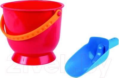 Набор игрушек для песочницы Hape Ведерко, совок / E4080_HP (красный/синий)