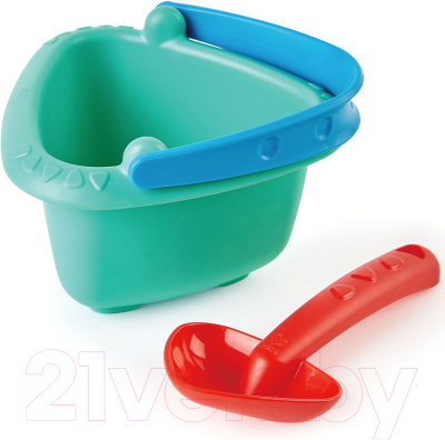 Набор игрушек для песочницы Hape Ведерко, совок / E4089_HP (синий/красный)