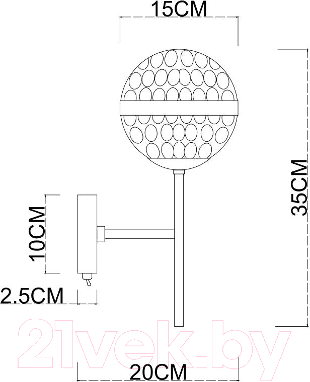 Бра Arte Lamp Delacrua A7770AP-1PB