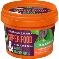

Маска для лица кремовая, Fito Superfood Алоэ & базилик Увлажняющая