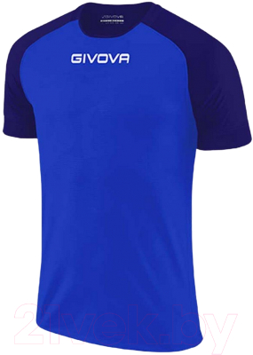 Футболка игровая футбольная Givova Capo Shirt Mc / MAC03 (M, синий/темно-синий)