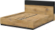 Двуспальная кровать Интерлиния Quartz QZ-К160 (дуб нокс/черный) - 