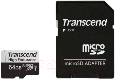 Карта памяти Transcend MicroSDXC 64GB + адаптер (TS64GUSD350V)