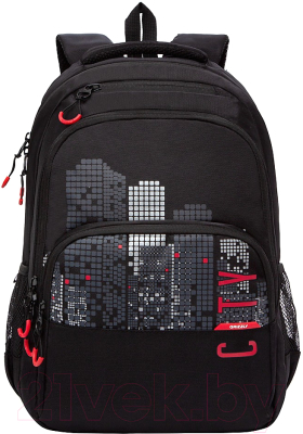 Школьный рюкзак Grizzly RU-130-41 (черный/красный)