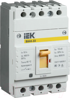 Выключатель автоматический IEK ВА 44-33 3P 80A 15kA / SVA4410-3-0080