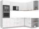 Миниатюра изображения товара Кухонный гарнитур Интерлиния Мила Лайт 1.68x2.6 правая без столешницы (белый платинум)