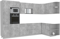 Готовая кухня Интерлиния Мила Лайт 1.68x3.2 правая без столешницы (бетон) - 