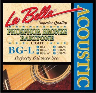 Струны для акустической гитары La Bella Баритон BG-L