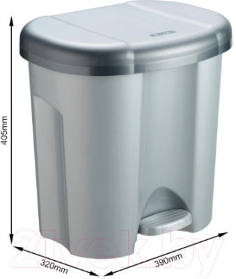 Система сортировки мусора Rotho Duo / 1760108080 (2x10л, серый)