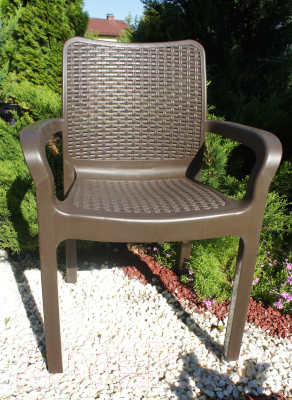 Стул пластиковый Ingreen Rattan / ING6182ГШК (горький шоколад)
