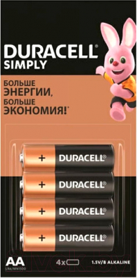 Комплект батареек Duracell Simply LR6/MN1500 (4шт)