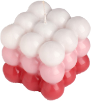 Свеча Богатство аромата Бабл куб / 7730687 (бело-розовый) - 