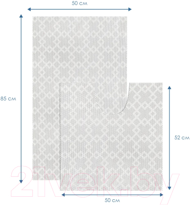 Набор ковриков для ванной и туалета Вилина 6833 V24SL (50x52, 50x85, 2шт)