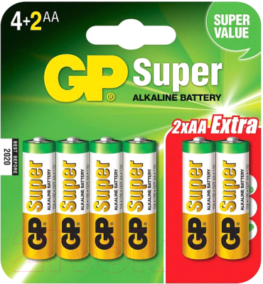 Комплект батареек GP Batteries LR6/15A 6BP (6шт)
