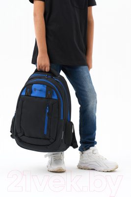 Школьный рюкзак Torber Class X / T5220-22-BLK-BLU-M (черный/синий)