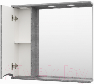 Шкаф с зеркалом для ванной Misty Атлантик 80 / П-Атл-4080-050Л