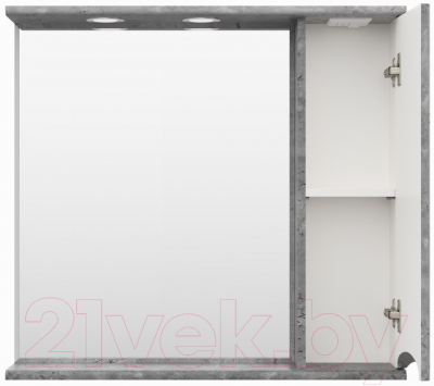Шкаф с зеркалом для ванной Misty Атлантик 80 / П-Атл-4080-050П