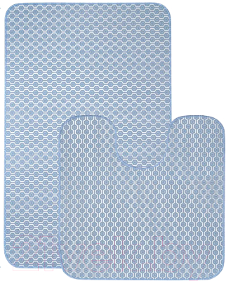 Набор ковриков для ванной и туалета Вилина 7060 001 (50x85, 50x52, противоскользящий, голубой)