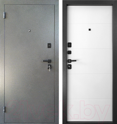 Входная дверь Промет Арктик М 88x205 (левая, букле графит/белый ПФ-039)