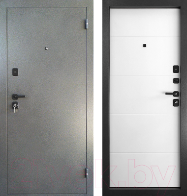Входная дверь Промет Арктик М 88x205 (правая, букле графит/белый ПФ-039)