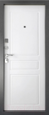 Входная дверь Промет Арктик К 88x205 (левая, букле графит 999/ясень белый ПФ-031)
