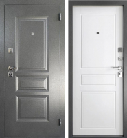 Входная дверь Промет Арктик К 98x205 (правая, букле графит 999/ясень белый ПФ-031) - 