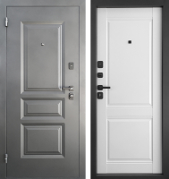 Входная дверь Промет Арктик Классика 88x205 (левая, муар черный 999/арктик ЦП-014) - 