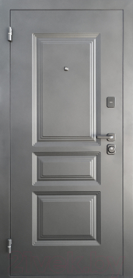 Входная дверь Промет Арктик Классика 88x205 (левая, муар черный 999/арктик ЦП-014)