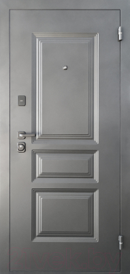 Входная дверь Промет Арктик Классика 98x205 (правая, муар черный 999/арктик ЦП-014)