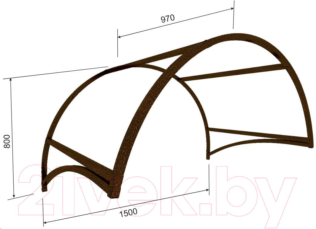 Козырек ИМпласт Арка Полимер 1500x1050 Тонированный