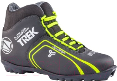Ботинки для беговых лыж TREK Level 1 NNN (черный/лайм, р-р 33)
