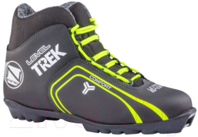 Ботинки для беговых лыж TREK Level 1 NNN (черный/лайм, р-р 46)