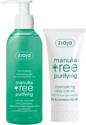 Набор косметики для лица Ziaja Manuka Tree гель для умывания 200мл + дневной крем для лица 50мл