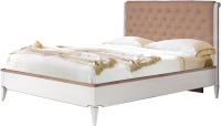 Двуспальная кровать Гомельдрев Тельма ГМ 6581-10 160x200 Дуб (Helena-1/белый/натуральный дуб) - 
