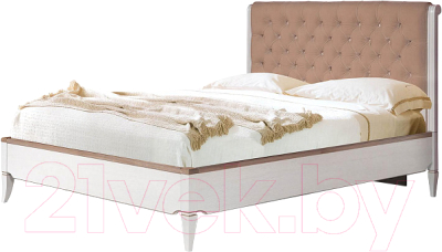 Двуспальная кровать Гомельдрев Тельма ГМ 6581-10 160x200 Дуб (Helena-1/белый/натуральный дуб)